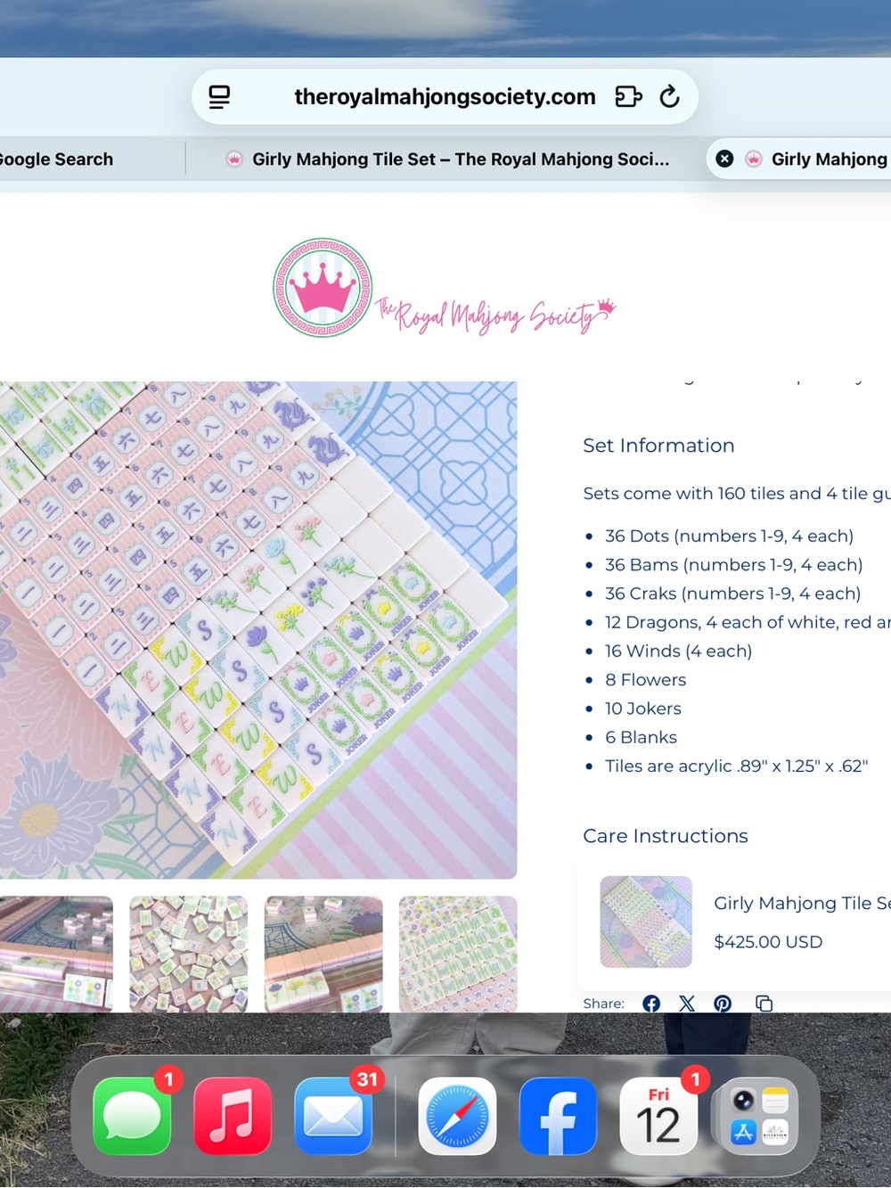 The Royal Mahjong Society Girly Girl set. NWT. Bundle . So adorable . Unique - Picture 15 of 16